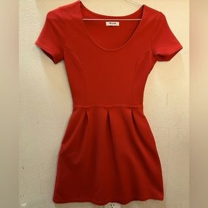 NWOT Madewell Women's Short Sleeved Ribbed A-Line Fit n' Flare Dress w/ Pockets